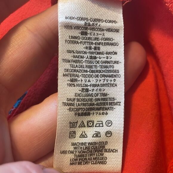 Free People Mockingbird Coral Red Floral Backless Mini Dress - Picture 7 of 8